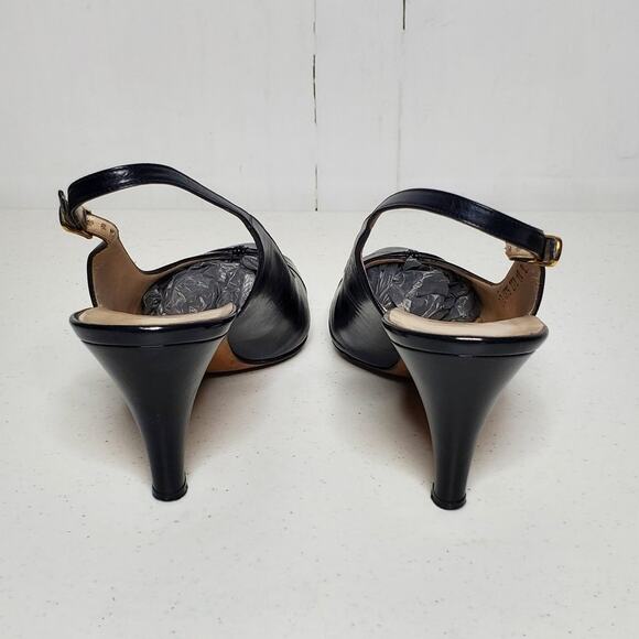 Vintage Salvatorre Ferragamo Leather Slingback Sandals 10 - Picture 4 of 9